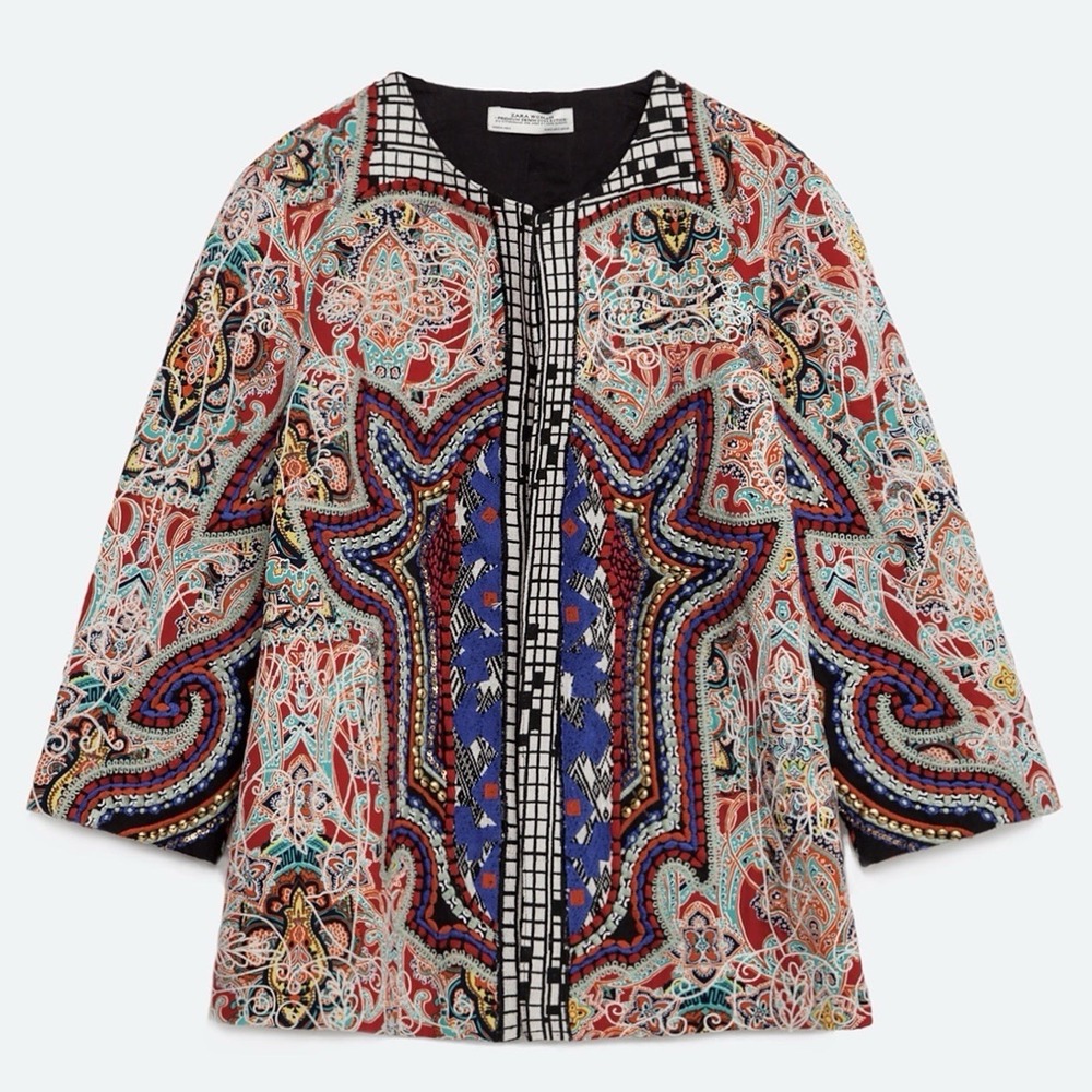 Zara‎ Embroidered Jacket Coat 2903/042 As Royal Size S/M (approx)